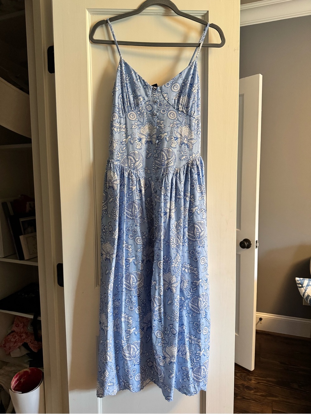 Roller Rabbit X Target Light Blue Paisley Spaghetti-Strap Maxi Dress